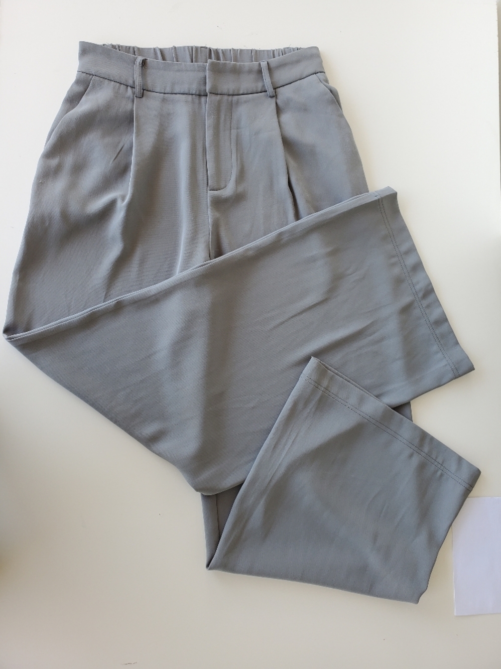 Commense Medium wide Leg Pants High Waisted trousers Blue Grey flowy Oversized